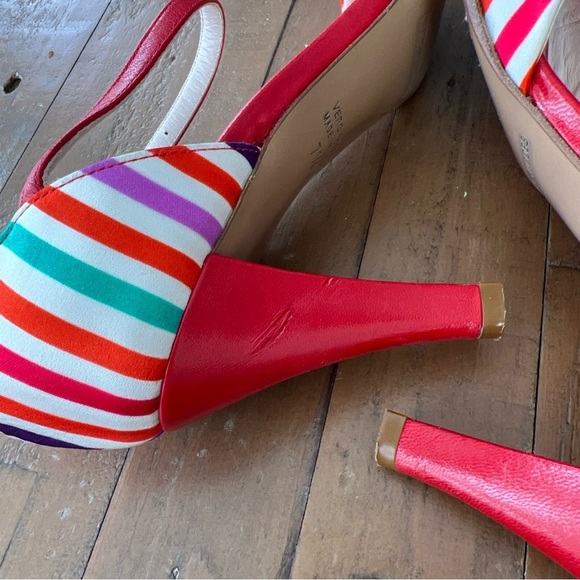 Marc Jacob’s candy stripe buckle strap high heels women’s 7.5 - Picture 11 of 12